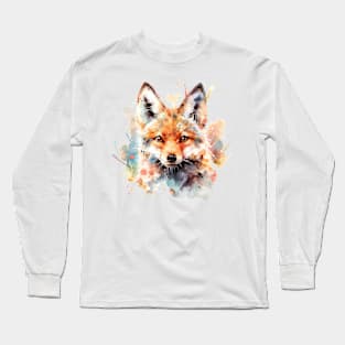 watercolor fox Long Sleeve T-Shirt